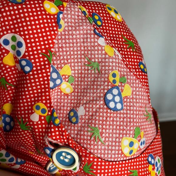 Vintage 60s / 70s Mushroom Novelty Print‎ Tunic Blouse Top Smock // Size Medium - Picture 3 of 5